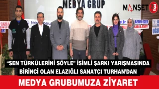 “SEN TÜRKÜLERİNİ SÖYLE” İSİMLİ ŞARKI YARIŞMASINDA BİRİNCİ OLAN ELAZIĞLI SANATÇI ÖMER AHMET TURHAN’DAN MEDYA GRUBUMUZA ZİYARET