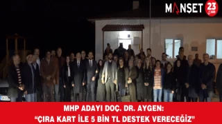 MHP Adayı Doç. Dr. Aygen: “Çıra Kart İle 5 Bin TL Destek Vereceğiz”