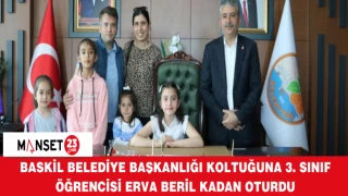 Baskil Belediye Başkanlığı Koltuğuna 3. Sınıf Öğrencisi Erva Beril Kadan Oturdu