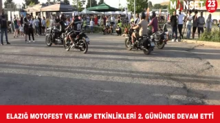Elazığ Motofest ve Kamp Etkinlikleri 2. Gününde Devam Etti
