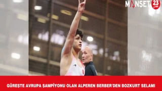 Güreşte Avrupa Şampiyonu olan Alperen Berber'den bozkurt selamı