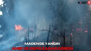 Maden’de Yangın, Ahır ve Depo Zarar Gördü