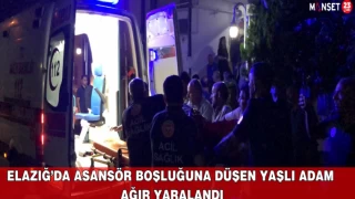 Elazığ’da Asansör Boşluğuna Düşen Yaşlı Adam Ağır Yaralandı
