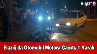 Elazığ’da Otomobil Motora Çarptı, 1 Yaralı