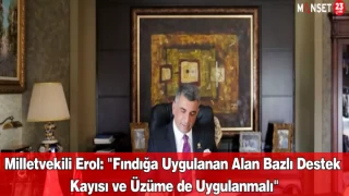 Milletvekili Erol: "Fındığa Uygulanan Alan Bazlı Destek Kayısı ve Üzüme de Uygulanmalı"
