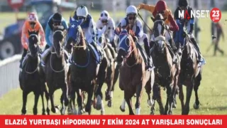 Elazığ Yurtbaşı Hipodromu 7 Ekim 2024 at yarışları sonuçları