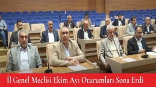 İl Genel Meclisi Ekim Ayı Oturumları Sona Erdi