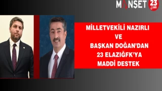 Milletvekili Nazırlı ve Başkan Doğan’dan 23 Elazığ FK’ya maddi destek