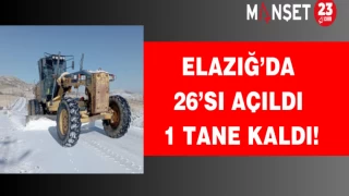 Elazığ’da 26’sı açıldı 1 tane kaldı!