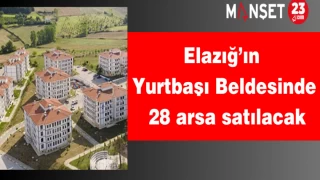 Elazığ’ın Yurtbaşı Beldesinde 28 arsa satılacak