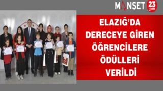 Elazığ’da dereceye giren öğrencilere ödülleri verildi