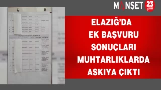 Elazığ’da ek başvuru sonuçları muhtarlıklarda askıya çıktı