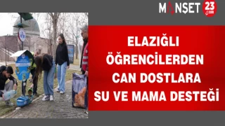 Elazığlı öğrencilerden can dostlara su ve mama desteği