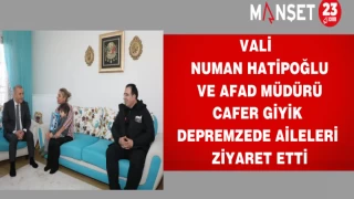 Vali Numan Hatipoğlu, Elazığ’daki depremzedeleri ziyaret etti