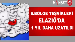 6.Bölge teşvikleri Elazığ’da 1 yıl daha uzatıldı