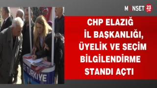 CHP ELAZIĞ İL BAŞKANLIĞI,ÜYELİK VE SEÇİM BİLGİLENDİRME STANDI AÇTI