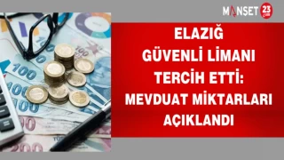 Elazığ güvenli limanı tercih etti:Mevduat miktarları açıklandı:
