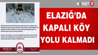 ELAZIĞ'DA KAPALI KÖY YOLU KALMADI