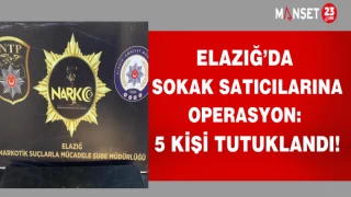 ELAZIĞ'DA SOKAK SATICILARINA OPERASYON: 5 KİŞİ TUTUKLANDI!