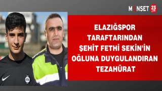 ELAZIĞSPOR TARAFTARINDAN ŞEHİT FETHİ SEKİN'İN OĞLUNA DUYGULANDIRAN TEZAHÜRAT