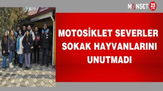 MOTOSİKLET SEVERLER SOKAK HAYVANLARINI UNUTMADI