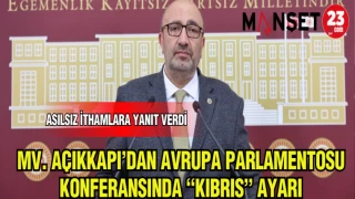 MV.AÇIKKAPI'DAN AVRUPA PARLEMANTOSU KONFERANSINDA "KIBRIS "AYARI
