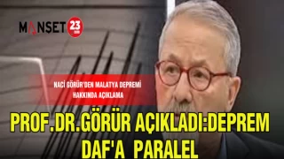 PROF.DR.GÖRÜR AÇIKLADI:DEPREM DAF'A PARALEL