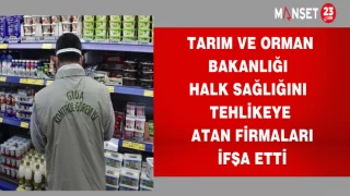 TARIM VE ORMAN BAKANLIĞI HALK SAĞLIĞINI TEHLİKEYE ATAN FİRMALARI İFŞA ETTİ