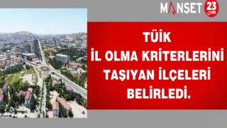 TÜİK, il olma kriterlerini taşıyan ilçeleri belirledi.