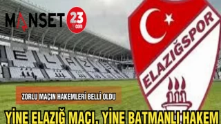 YİNE ELAZIĞ MAÇI,YİNE BATMAN'LI HAKEM