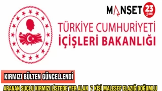 ARANAN SUÇLU KIRMIZI LİSTEDE YER ALAN 7 KİŞİ MALESEF ELAZIĞ DOĞUMLU
