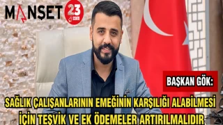 BAŞKAN GÖK: SAĞLIK ÇALIŞANLARININ EMEĞİNİN KARŞILIĞI ALABİLMESİ İÇİN TEŞVİK VE EK ÖDEMELER ARTIRILMALIDIR