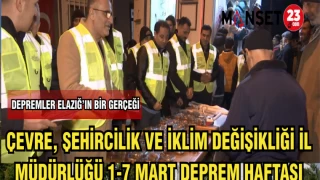 ÇEVRE,ŞEHİRCİLİK VE İKLİM DEĞİŞİKLİĞİ İL MÜDÜRLÜĞÜ 1-7 MART DEPREM HAFTASI ETKİNLİKLERİNİ SÜRDÜRÜYOR