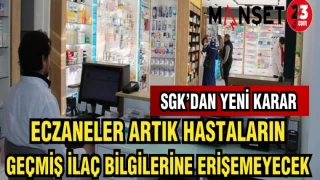 ECZANELER ARTIK HASTALARIN İLAÇ BİLGİLERİNE ULAŞAMAYACAK