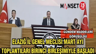 ELAZIĞ İL GENEL MECLİSİ MART AYI TOPLANTILARI BİRİNCİ BİRLEŞİMİYLE BAŞLADI