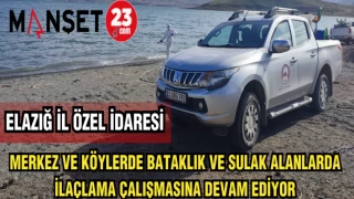 ELAZIĞ İL ÖZEL İDARE MERKEZ VE KÖYLERDE BATAKLIK VE SULAK ALANLARDA İLAÇLAMA ÇALIŞMALARINA DEVAM EDİYOR