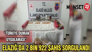 ELAZIĞ'DA 2 BİN 922 ŞAHIS SORGULANDI