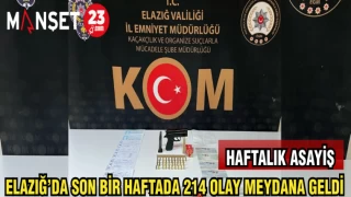 ELAZIĞ'DA SON BİR HAFTADA 214 OLAY MEYDANA GELDİ