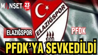 ELAZIĞSPOR PFDK'YA SEVK EDİLDİ