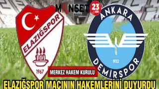 MERKEZ HAKEM KURULU,ELAZIĞSPOR MAÇININ HAKEMLERİNİ DUYURDU