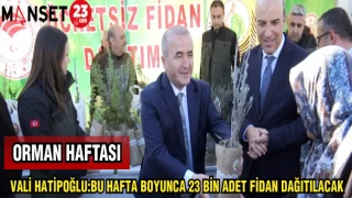VALİ HATİPOĞLU: BU HAFTA BOYUNCA 23 BİN FİDAN DAĞITILACAK