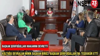 BAŞKAN ŞERİFOĞULLARI MAKAMINI DEVRETTİ, KOLTUĞU DEVRELAN MİNİK BAŞKAN BİRCİ,BAŞKAN ŞERİFOĞULLARI'NA TEŞEKKÜR ETTİ