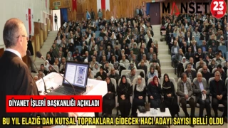 BU YIL ELAZIĞ'DAN KUTSAL TOPRAKLARA GİDECEK HACI ADAYI SAYISI BELLİ OLDU