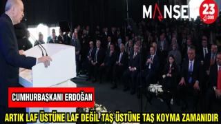 CUMHURBAŞKANI ERDOĞAN: ARTIK LAF ÜSTÜNE LAF DEĞİL TAŞ ÜSTÜNE TAŞ KOYMA ZAMANIDIR