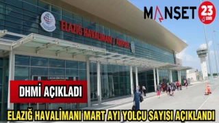 ELAZIĞ HAVALİMANI MART AYI YOLCU SAYISI AÇIKLANDI