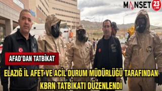 ELAZIĞ İL AFET VE ACİL DURUM ( AFAD ) MÜDÜRLÜĞÜ TARAFINDAN KRBN TATBİKATI DÜZENLENDİ.