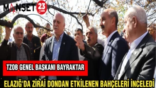 TZOB GENEL BAŞKANI BAYRAKTAR ELAZIĞ'DA ZİRAİ DONDAN ETKİLENEN BAHÇELERİ İNCELEDİ