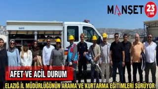 AFAD ELAZIĞ İL MÜDÜRÜĞÜNÜN ARAMA VE KURTARMA EĞİTİMLERİ SÜRÜYOR