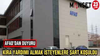 AFAD KİRA YARDIMI ALMAK İSTEYENLERE ŞART KOŞULDU