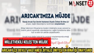 ARICAK İLÇE DEVLET HASTANESİ DİYALİZ ÜNİTESİ EK BİNA İŞİ ONAYLANDI